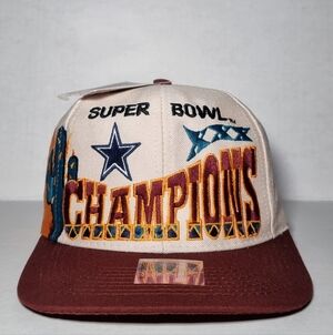 NWT Vintage 90s Dallas Cowboys Superbowl Football Hat Cap Snapback NFL 🔥